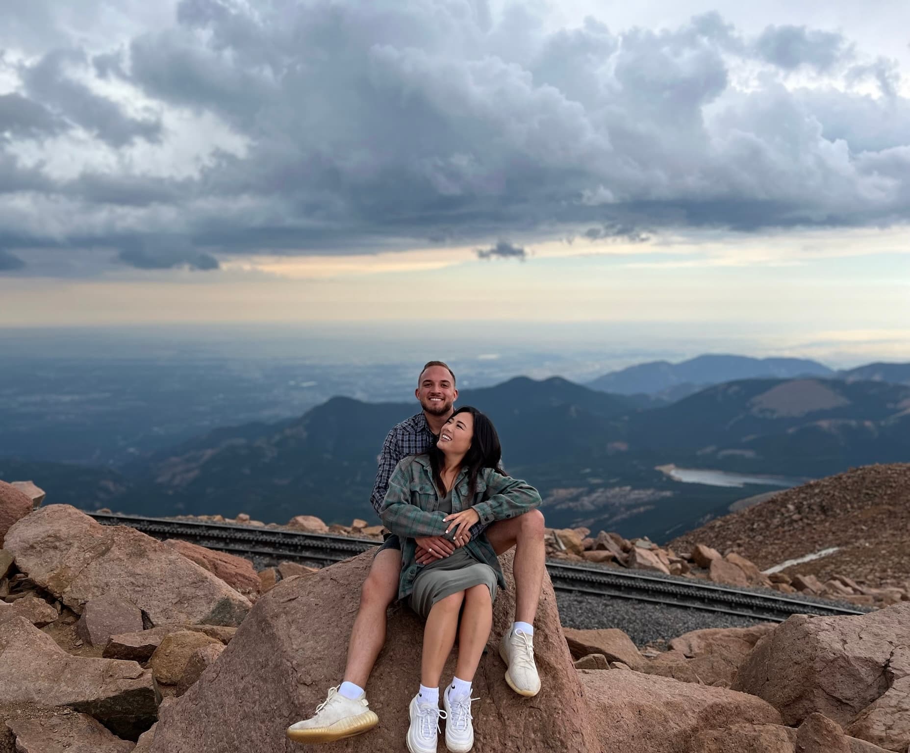 Jenny and Jake together on a rock